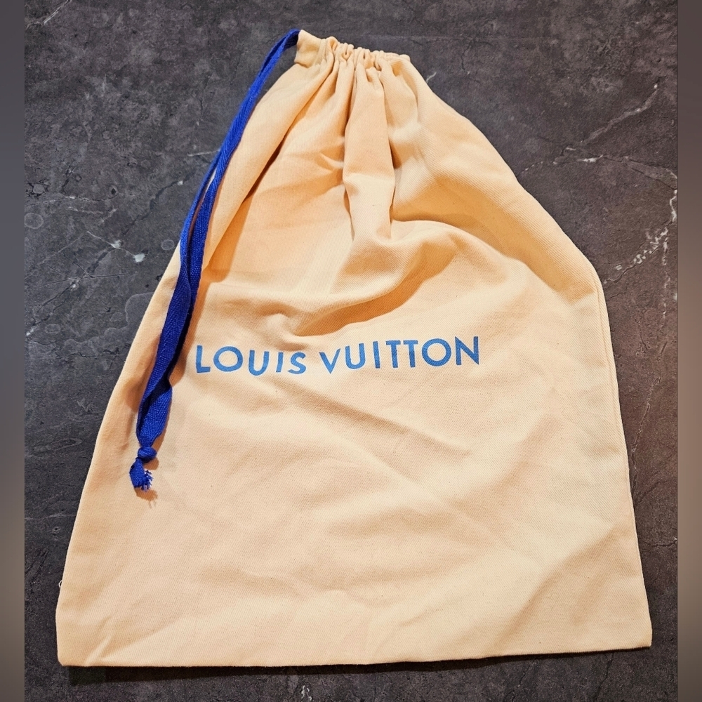 Louis Vuitton Vintage Blue Drawstring Dust Bag 14.5" x 11" Authentic Handbag